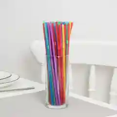 Трубочки для коктейлей, разноцветные, гофрированные, 100 штук
