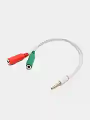 Белый аудио кабель-разветвитель для микрофона и наушников, 2*3.5 jack 3.5, 4pin jack