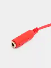 Красный аудио кабель-разветвитель для микрофона и наушников, 2*3.5 jack 3.5, 4pin jack
