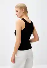 Черный топ женский Sela базовый, в рубчик