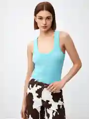 Лазурный топ женский Sela базовый, в рубчик