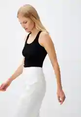 Черный топ женский Sela базовый, в рубчик