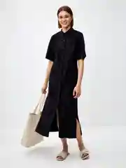 Черный платье женское Sela из костюмной ткани