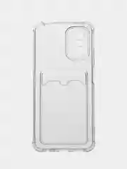Прозрачный чехол противоударный Xiaomi Redmi Note 10, 10S, Poco M5s, прозрачный, с карманом для карты