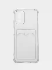 Прозрачный чехол противоударный Xiaomi Redmi Note 10, 10S, Poco M5s, прозрачный, с карманом для карты