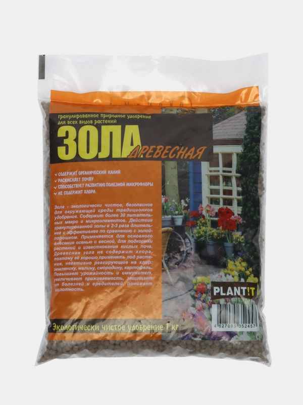 Зола древесная пролонгированного действия PLANT!T, гранулированная, 1кг