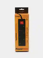 Черный удлинитель с выключателем Perfeo Powermate, 3 розетки