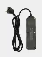 Черный удлинитель с выключателем Perfeo Powermate, 3 розетки