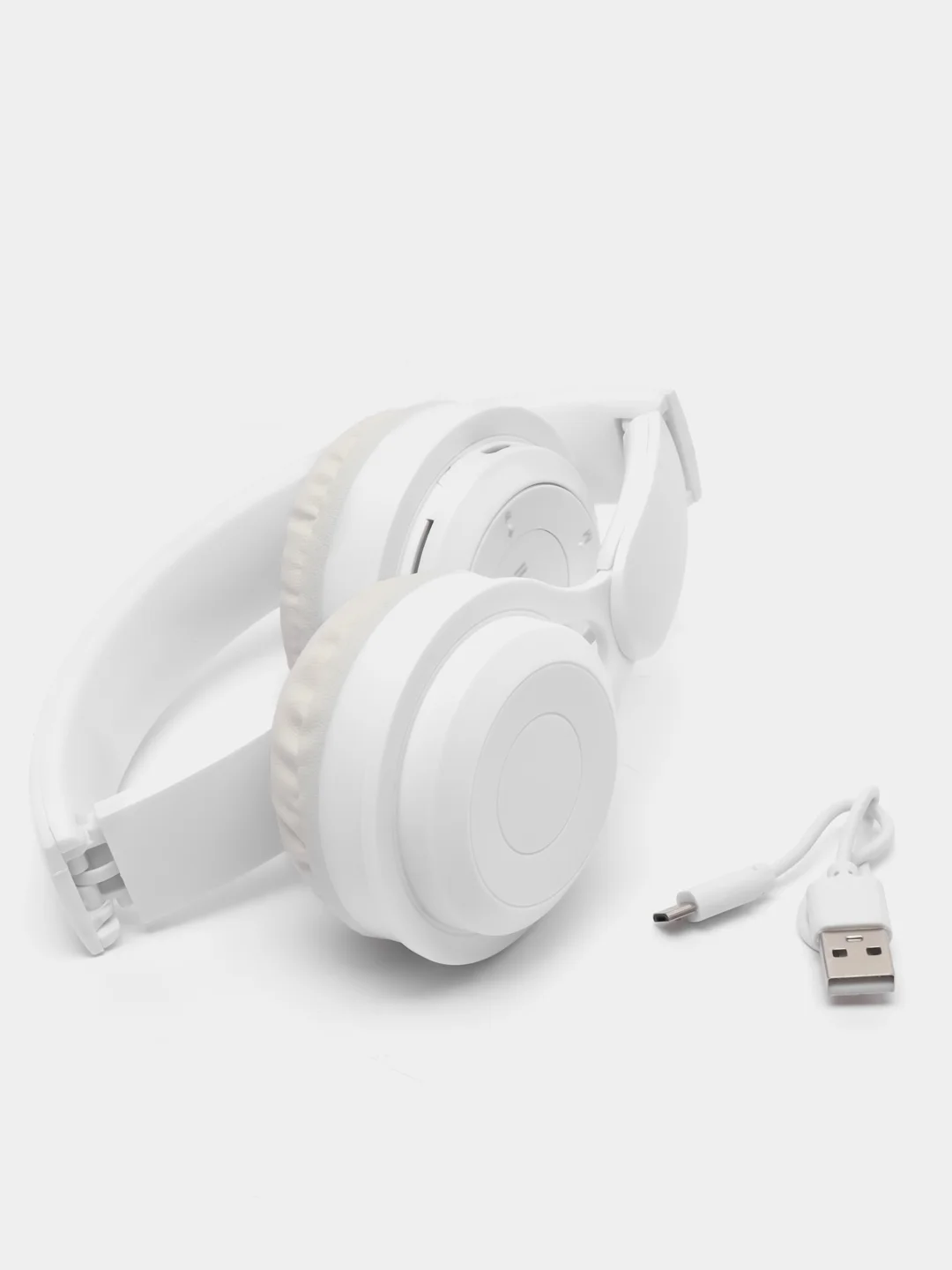 Белый беспроводные наушники Y08 Bluetooth 5.0 с микрофоном, FM SD Mp3