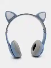 Голубой беспроводные наушники светящиеся ушки кошки MZ-P47 Bluetooth 5.0 с микрофоном, FM SD Mp3