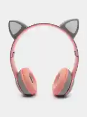 Тёмно-розовый беспроводные наушники светящиеся ушки кошки MZ-P47 Bluetooth 5.0 с микрофоном, FM SD Mp3