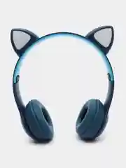 Синий беспроводные наушники светящиеся ушки кошки MZ-P47 Bluetooth 5.0 с микрофоном, FM SD Mp3
