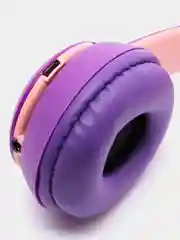 Фиолетовый беспроводные наушники светящиеся ушки кошки MZ-P47 Bluetooth 5.0 с микрофоном, FM SD Mp3