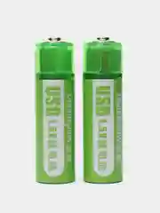 Зеленый батарейка аккумуляторная USB литиевая АА 1800 mAh 1.5V перезаряжаемая