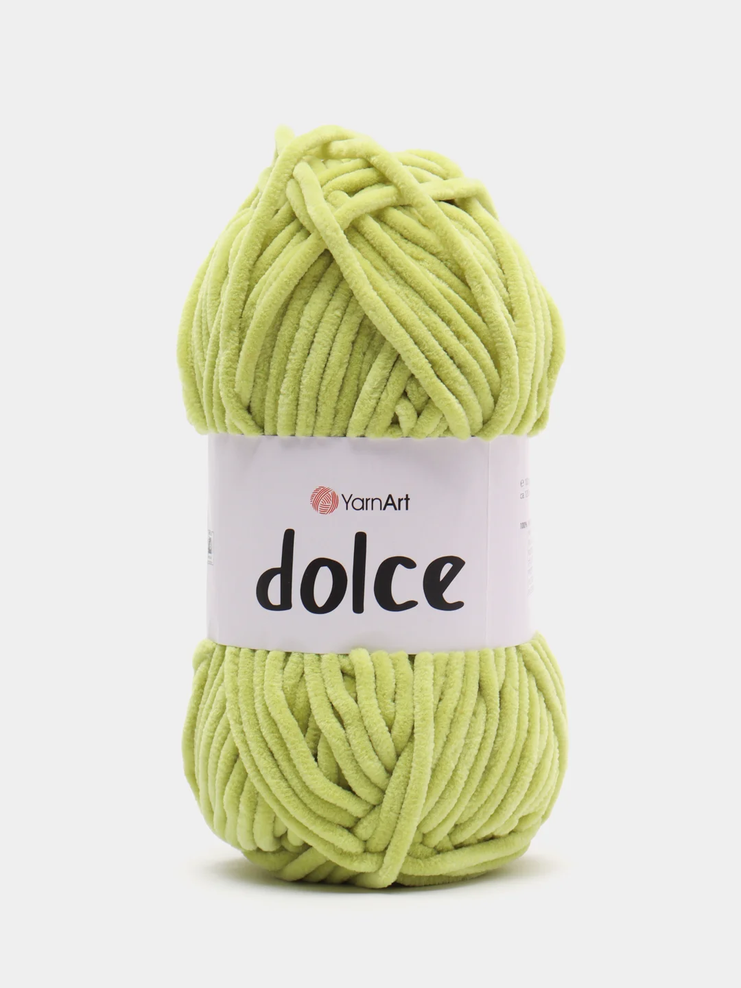 Салатовый пряжа Плюшевая YarnArt Dolce 100% Микрополиэстер 100г 120м (Велюровая ЯрнАрт Долче)