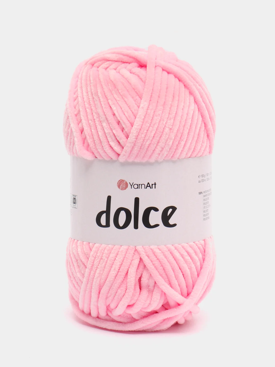 Розовый пряжа Плюшевая YarnArt Dolce 100% Микрополиэстер 100г 120м (Велюровая ЯрнАрт Долче)