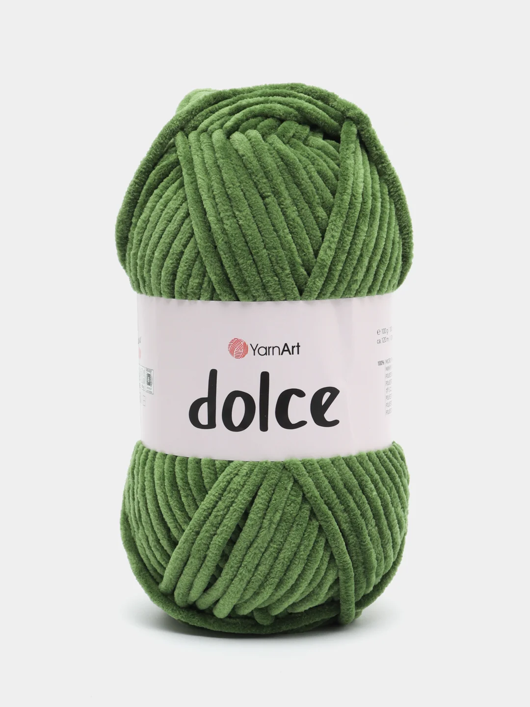 Тёмно-зелёный пряжа Плюшевая YarnArt Dolce 100% Микрополиэстер 100г 120м (Велюровая ЯрнАрт Долче)