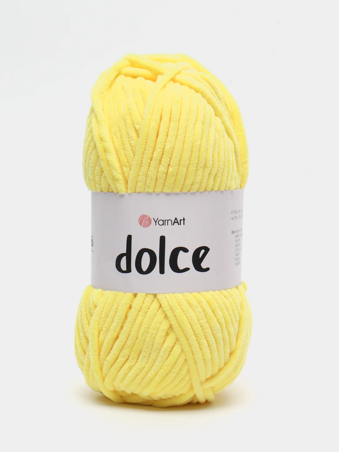 Светло-жёлтый пряжа Плюшевая YarnArt Dolce 100% Микрополиэстер 100г 120м (Велюровая ЯрнАрт Долче)