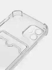 Чехол с карманом для карт iPhone 11/XR/12/13/XS/6s/7/8/SE/Pro/Max/Plus/mini, силиконовый