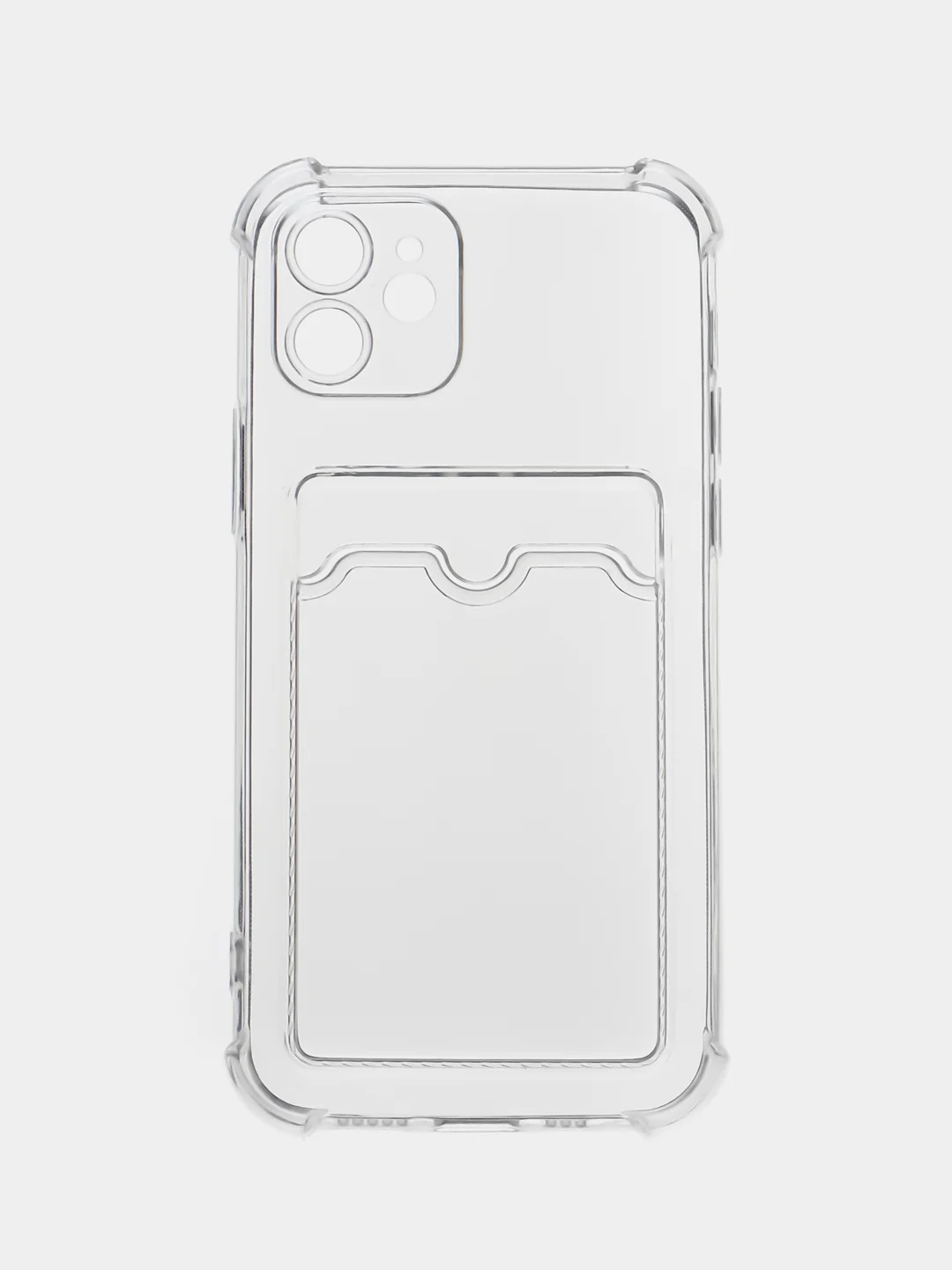 Чехол с карманом для карт iPhone 11/XR/12/13/XS/6s/7/8/SE/Pro/Max/Plus/mini, силиконовый