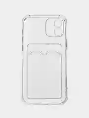 Чехол с карманом для карт iPhone 11/XR/12/13/XS/6s/7/8/SE/Pro/Max/Plus/mini, силиконовый