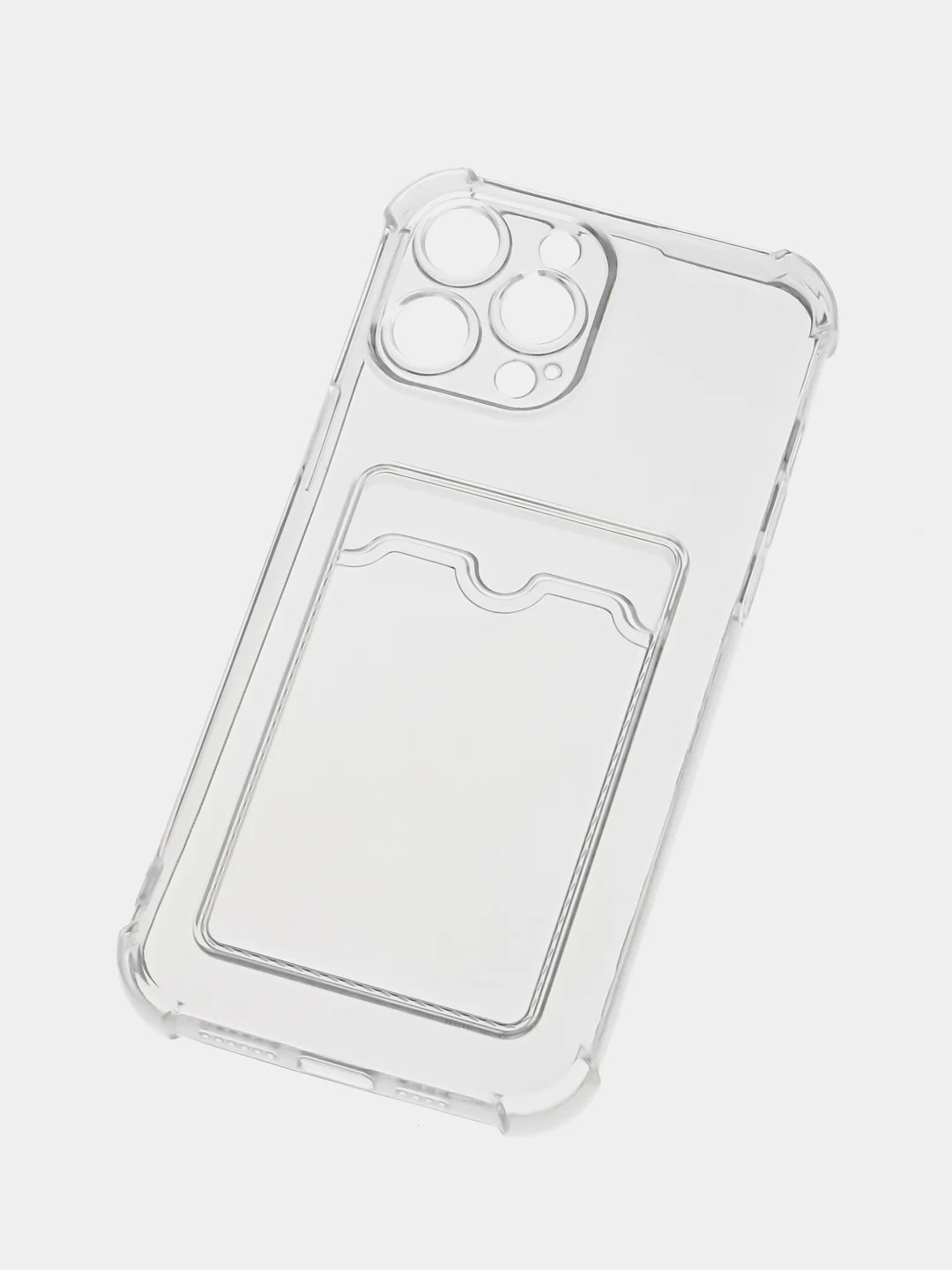 Чехол с карманом для карт iPhone 11/XR/12/13/XS/6s/7/8/SE/Pro/Max/Plus/mini, силиконовый