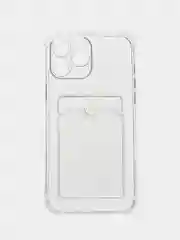 Чехол с карманом для карт iPhone 11/XR/12/13/XS/6s/7/8/SE/Pro/Max/Plus/mini, силиконовый