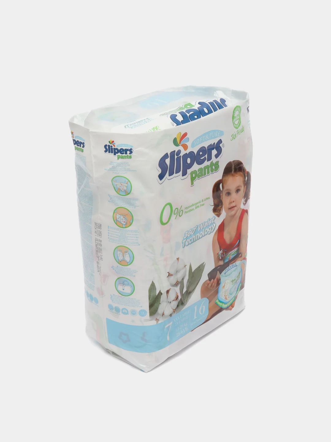 Подгузники-трусики детские Slipers №7, от 13 до 29 кг, 16 штук