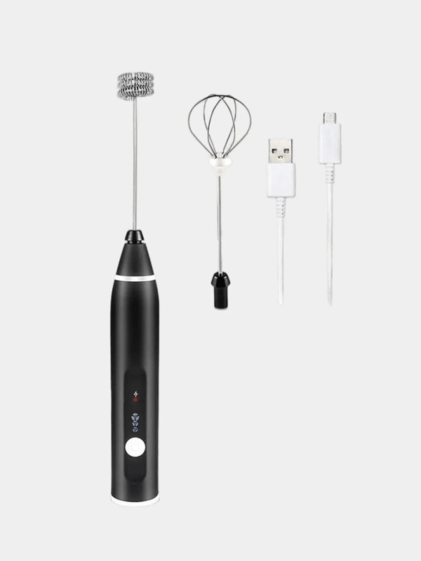 Мини-миксер USB Speed Adjustable Milk Frother капучинатор для молока с двумя венчиками
