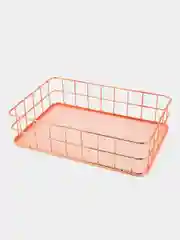 Розовый органайзер для косметики/для ванной/для дома, корзина для хранения металлическая