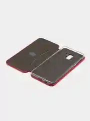 Красный чехол-книжка для Samsung Galaxy J6, Самсунг J 6, экокожа