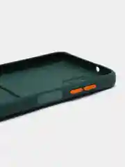 Тёмно-зелёный силиконовый чехол для Samsung Galaxy A12 / M12, с карманом для карт, прозрачный