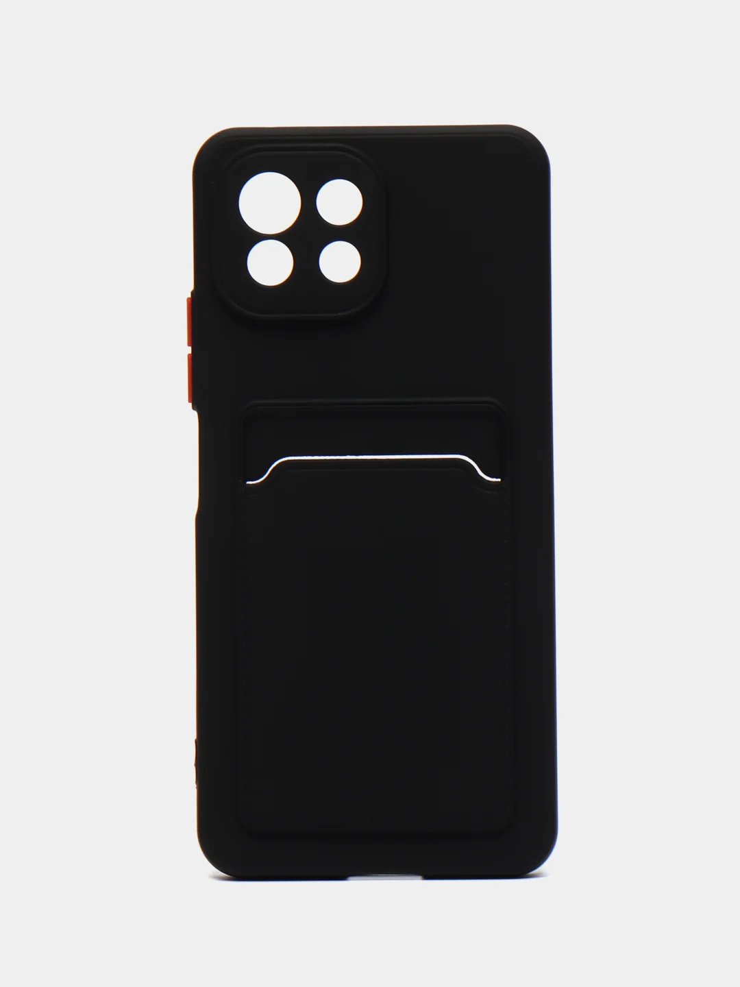 Черный чехол силиконовый для Xiaomi Mi 11 Lite, (Сяоми Ми 11 Лайт), с карман для карт, прозрачный
