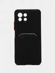 Черный чехол силиконовый для Xiaomi Mi 11 Lite, (Сяоми Ми 11 Лайт), с карман для карт, прозрачный