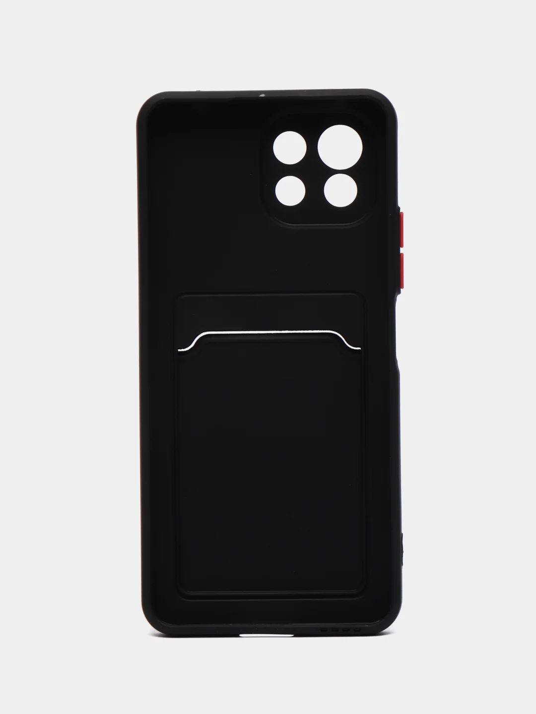 Черный чехол силиконовый для Xiaomi Mi 11 Lite, (Сяоми Ми 11 Лайт), с карман для карт, прозрачный