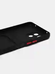 Черный чехол силиконовый для Xiaomi Mi 11 Lite, (Сяоми Ми 11 Лайт), с карман для карт, прозрачный