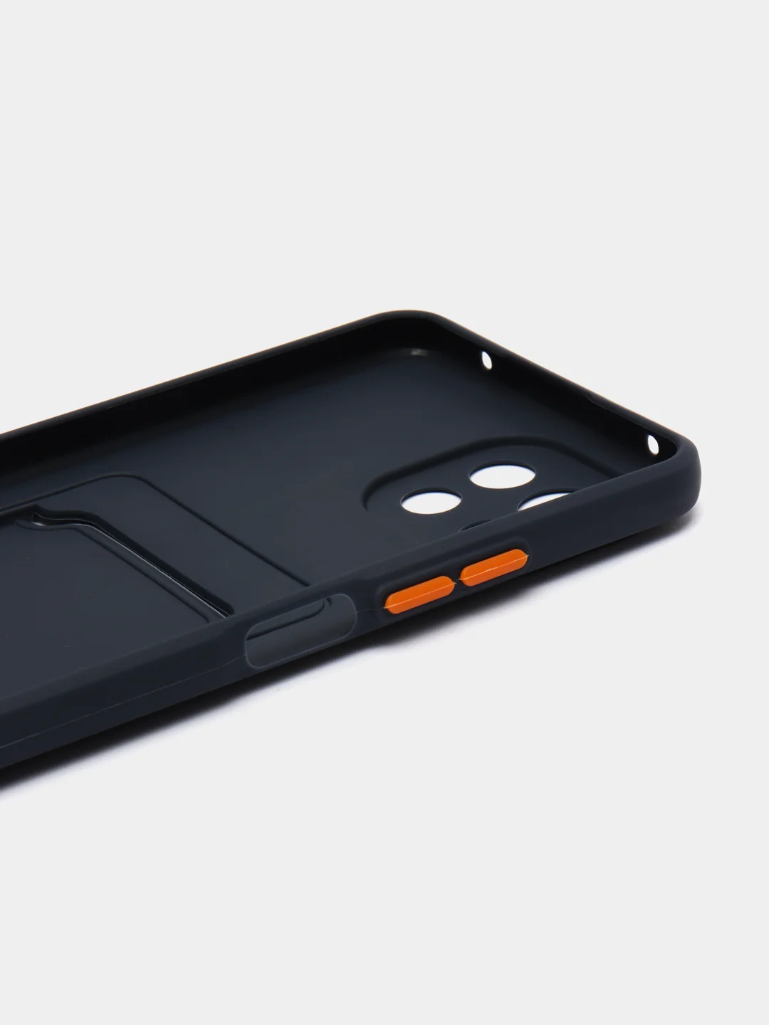 Темно-синий чехол силиконовый для Xiaomi Mi 11 Lite, (Сяоми Ми 11 Лайт), с карман для карт, прозрачный
