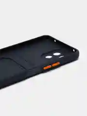 Темно-синий чехол силиконовый для Xiaomi Mi 11 Lite, (Сяоми Ми 11 Лайт), с карман для карт, прозрачный