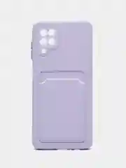 Лавандовый силиконовый чехол для Samsung Galaxy A12 / M12, с карманом для карт, прозрачный