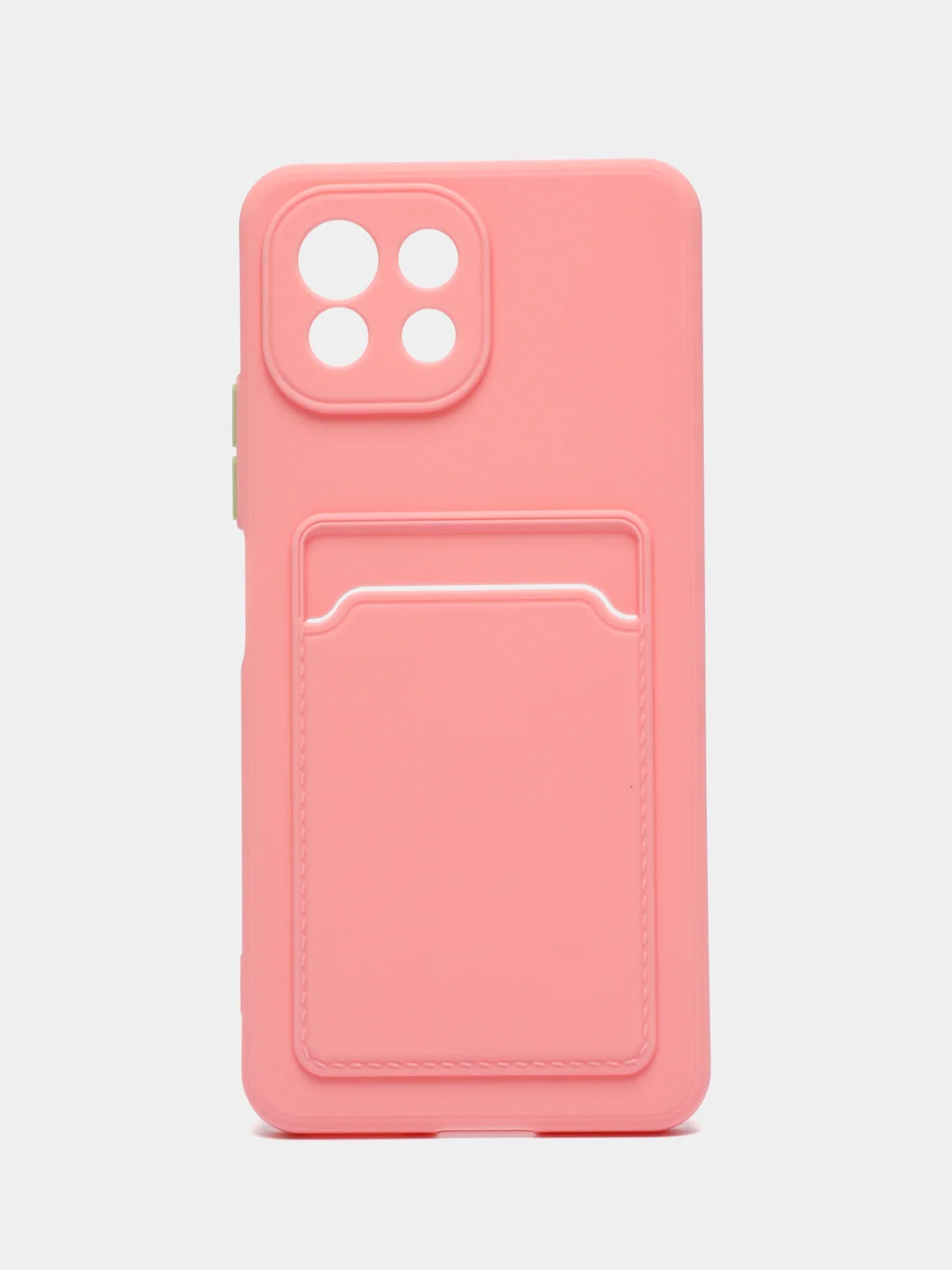 Пудровый чехол силиконовый для Xiaomi Mi 11 Lite, (Сяоми Ми 11 Лайт), с карман для карт, прозрачный