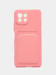 Пудровый чехол силиконовый для Xiaomi Mi 11 Lite, (Сяоми Ми 11 Лайт), с карман для карт, прозрачный