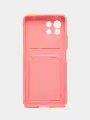 Пудровый чехол силиконовый для Xiaomi Mi 11 Lite, (Сяоми Ми 11 Лайт), с карман для карт, прозрачный