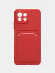 Коралловый чехол силиконовый для Xiaomi Mi 11 Lite, (Сяоми Ми 11 Лайт), с карман для карт, прозрачный