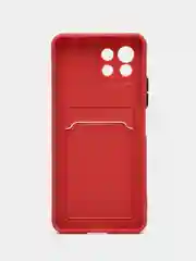 Коралловый чехол силиконовый для Xiaomi Mi 11 Lite, (Сяоми Ми 11 Лайт), с карман для карт, прозрачный