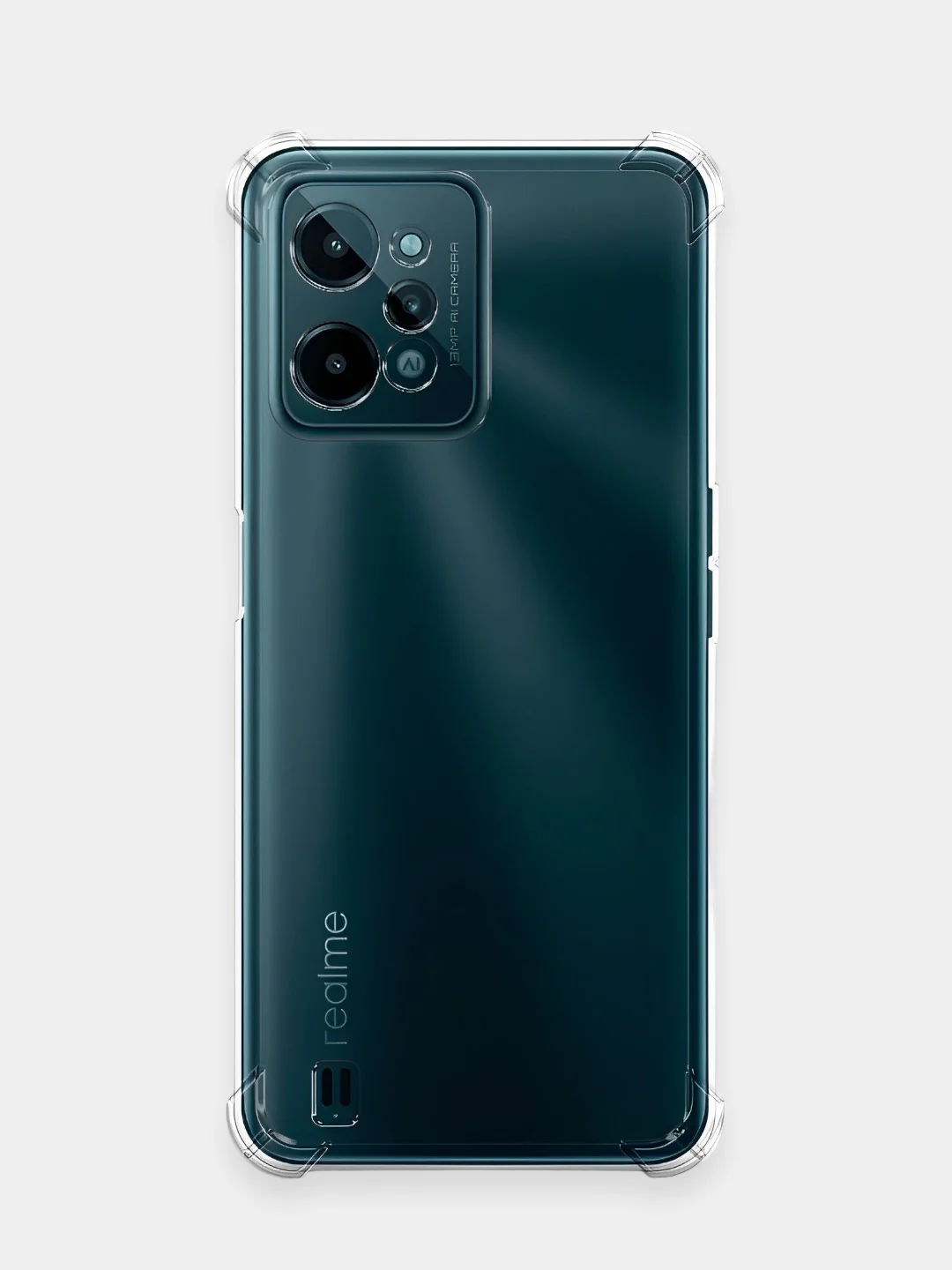 Чехол Realme C31 (Реалми С31), прозрачный, силиконовый, противоударный