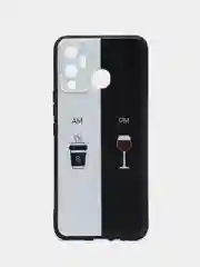 Бирюзовый силиконовый чехол для Infinix HOT 12 PLAY NFC, с принтом, с рисунком (Хот 12 Плей)