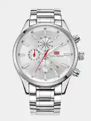 Серебряный мужские наручные часы Mini Focus MF0081G с хронографом, в подарочной упаковке