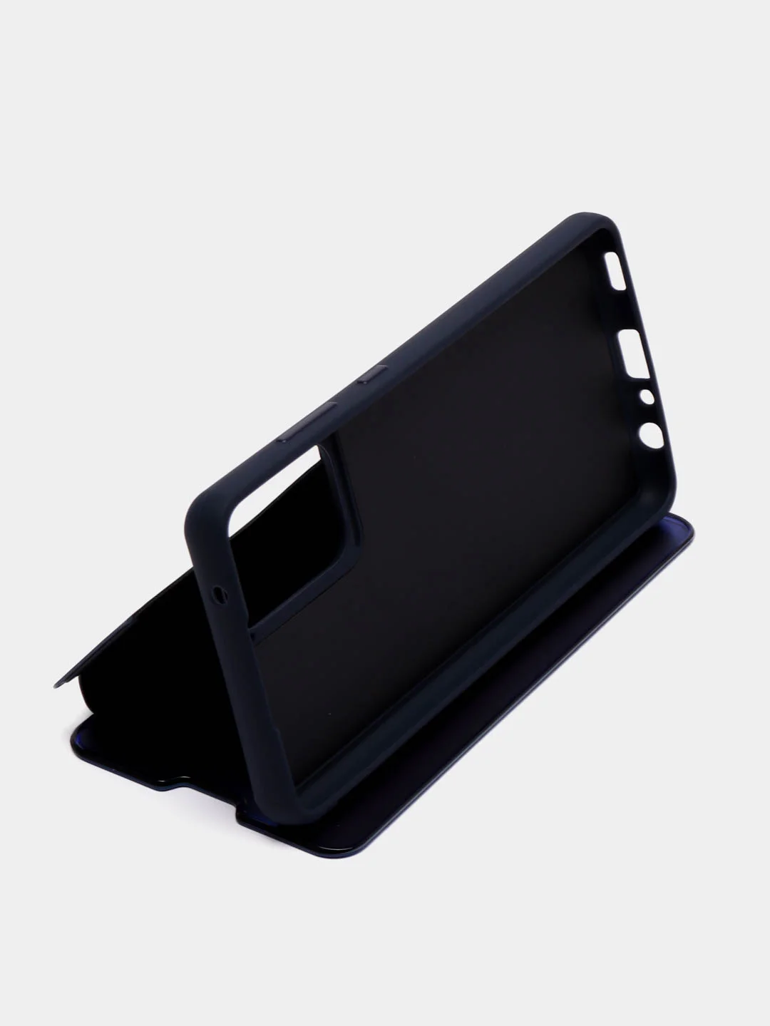 Темно-синий чехол-книжка с прозрачным окном Samsung A01/A02/A10/A11/A20/A40/A50/A51/A52/A70/A71/A72