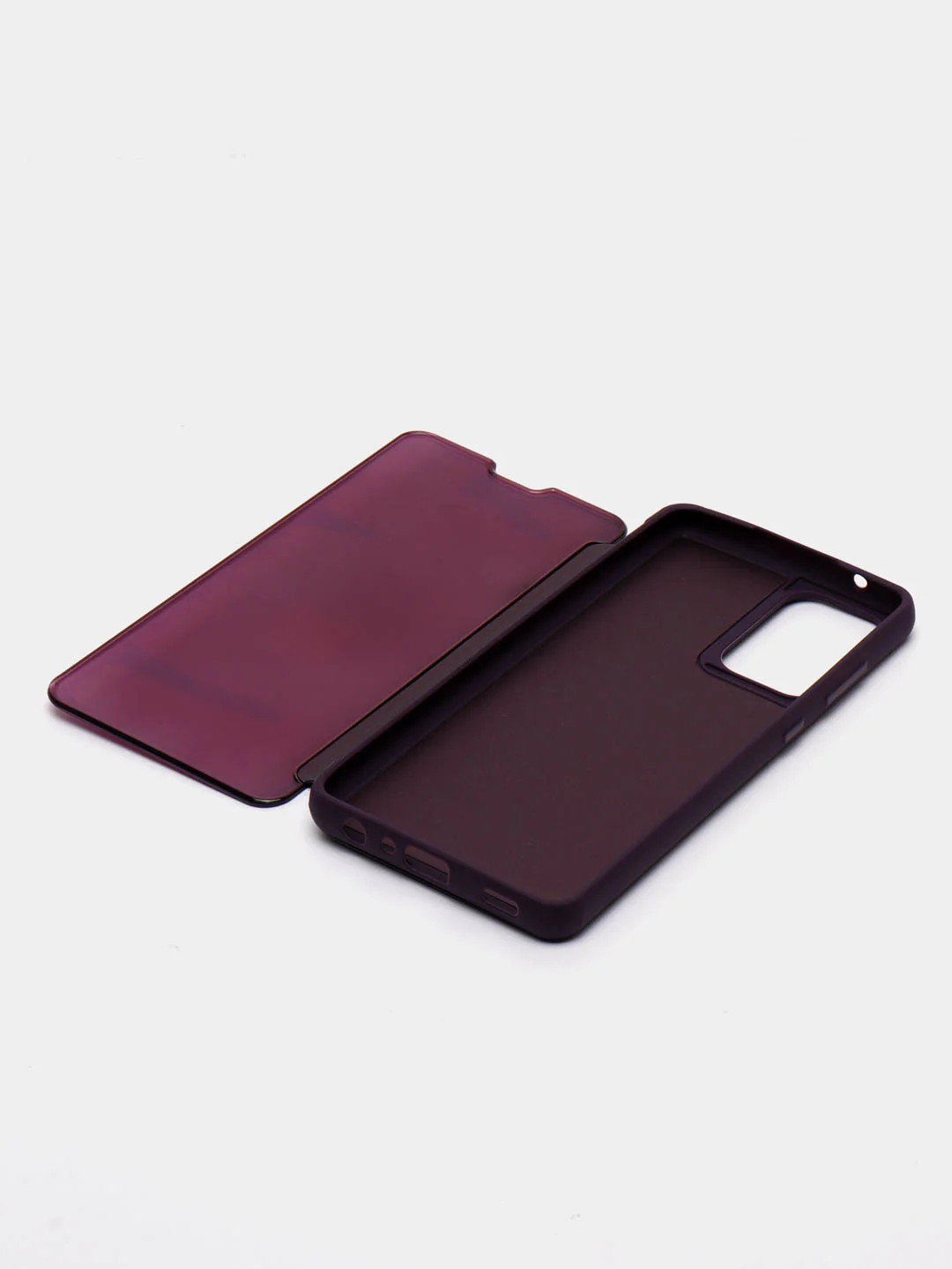 Фиолетовый чехол-книжка с прозрачным окном Samsung A01/A02/A10/A11/A20/A40/A50/A51/A52/A70/A71/A72