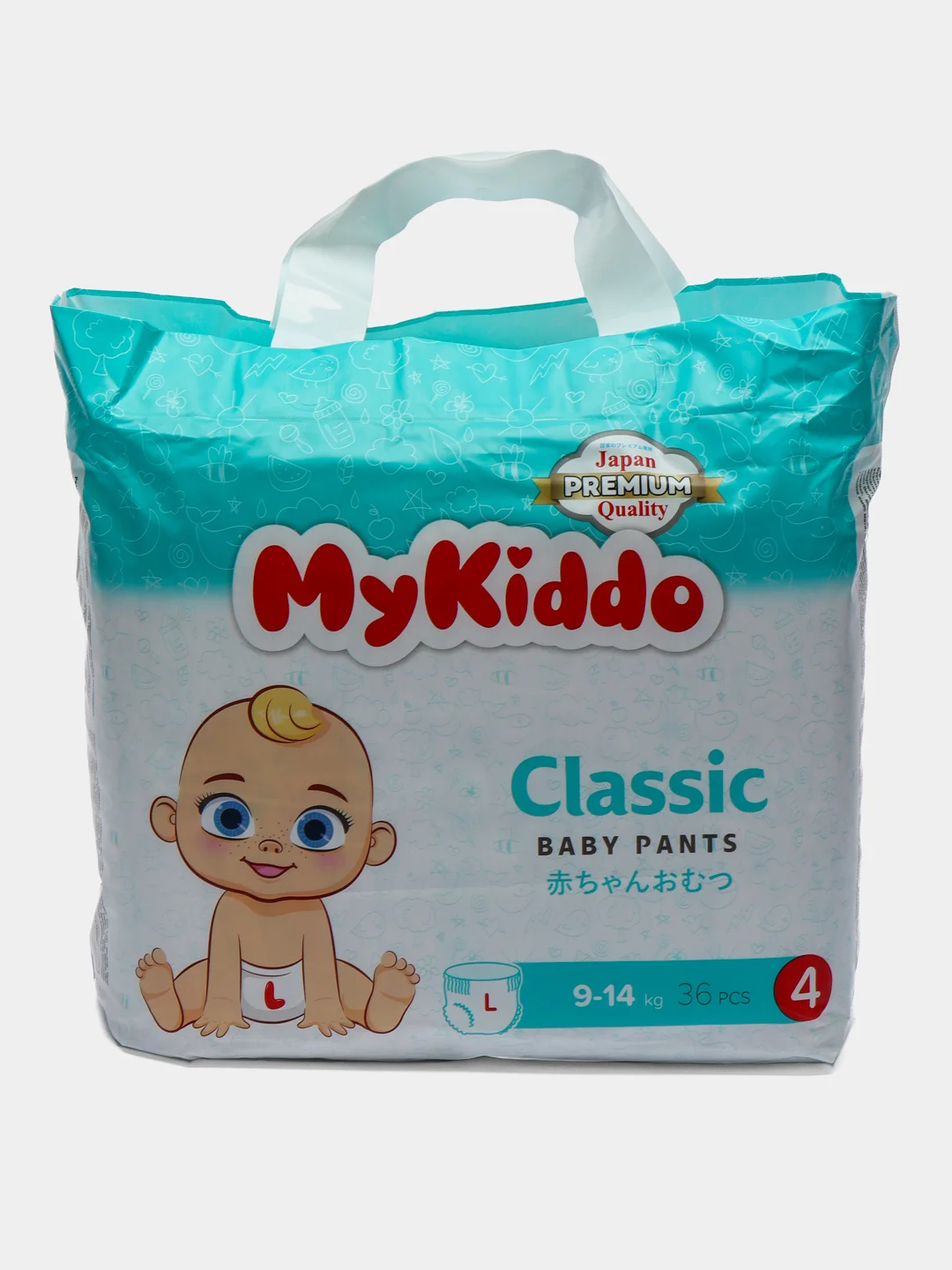Подгузники трусики детские размер L для детей с весом 9-14 кг 36шт Mykiddo Classic